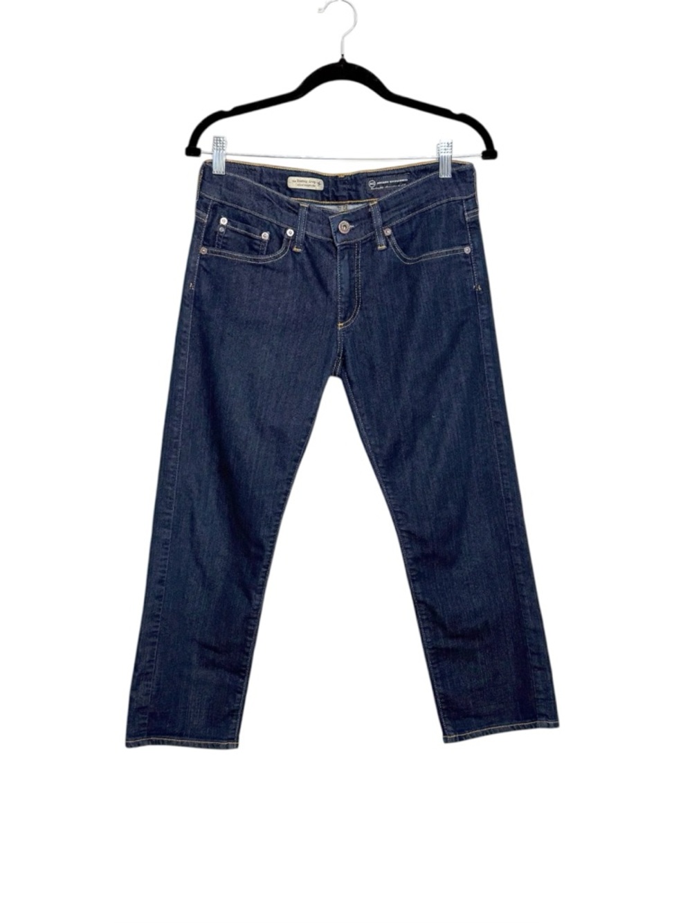 AG Adriano Goldschmied Tomboy Crop Jeans Relaxed Straight 27 Dark Wash